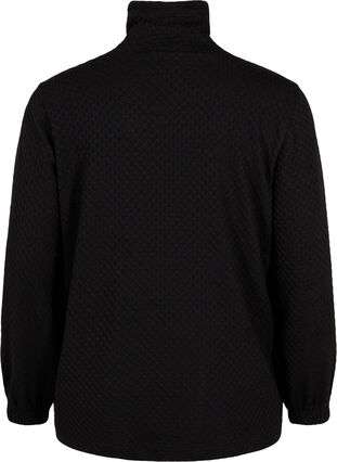 Sweatshirt mit hohem Hals und verstellbarem Gummizug, Black, Packshot image number 1