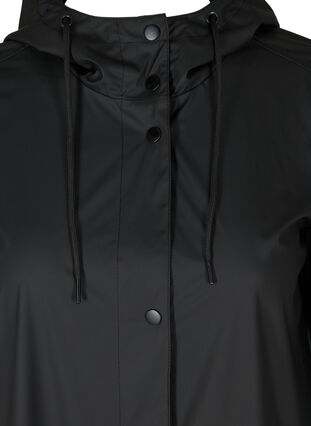 Regenjacke mit Kapuze und Taschen, Black, Packshot image number 2