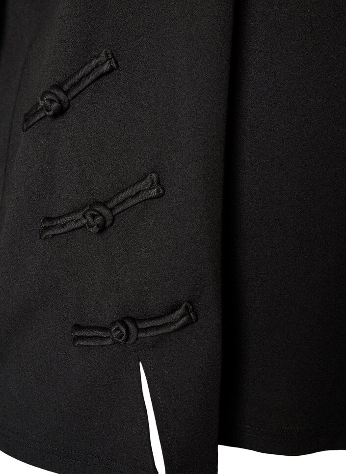 T-Shirt mit Schlitzen und dekorativen Knotenverschl&uuml;ssen, Schwarz, Packshot image number 3