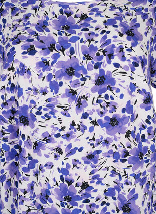 Kleid mit Aufdruck und kurzen Ärmeln, Purple Small Flower, Packshot image number 2