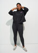 Hoodie mit Rei&szlig;verschluss und Brustprint, Schwarz, Model image number 1