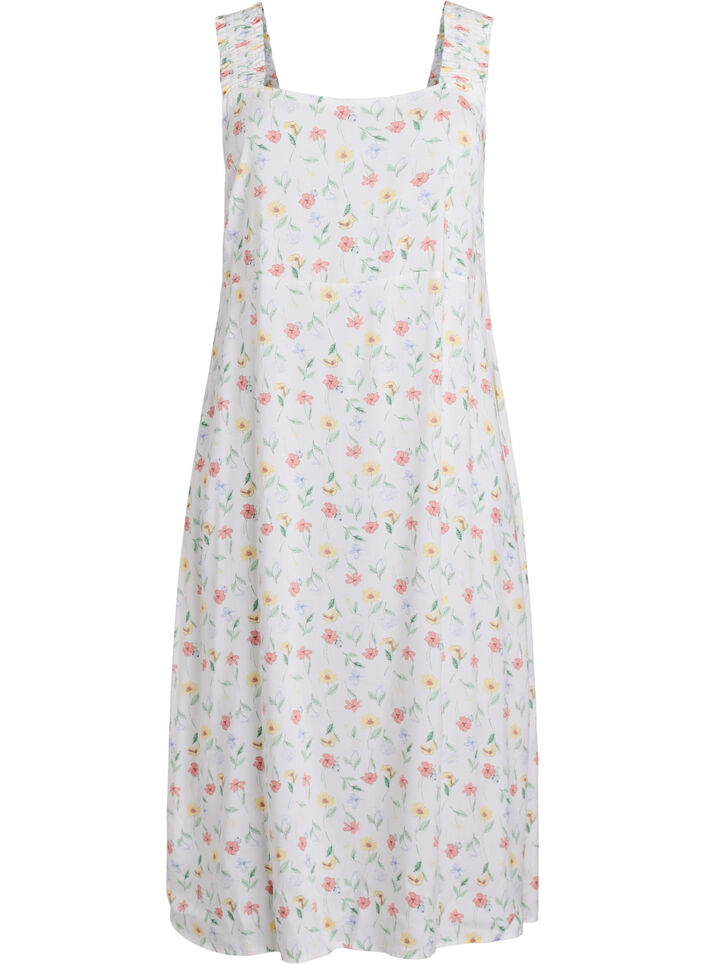 Sommerkleid mit breiten Tr&auml;gern, Wei&szlig;, Packshot image number 0
