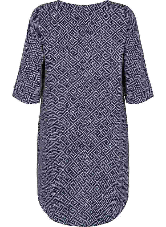 Kleid mit Print und 3/4 Armen, Blue Graphic, Packshot image number 1