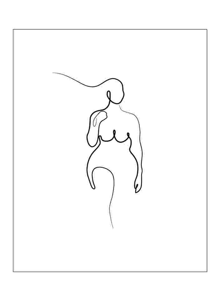 Poster mit Frauensilhouette, Poster 1 Woman Whi, Packshot