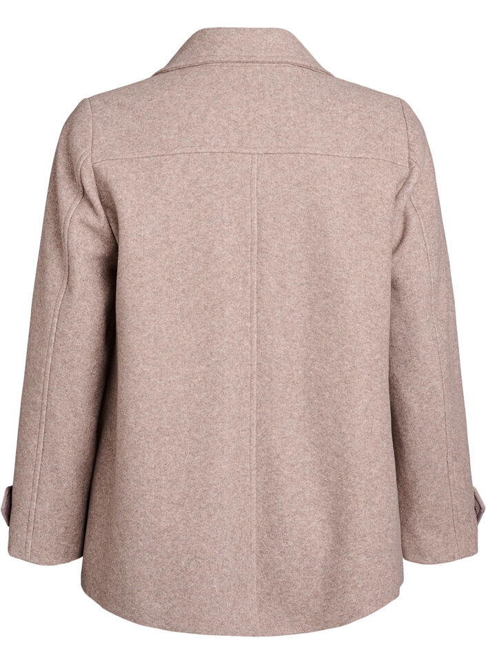 Kurzmantel mit zweireihiger Knopfleiste, Beige, Packshot image number 1