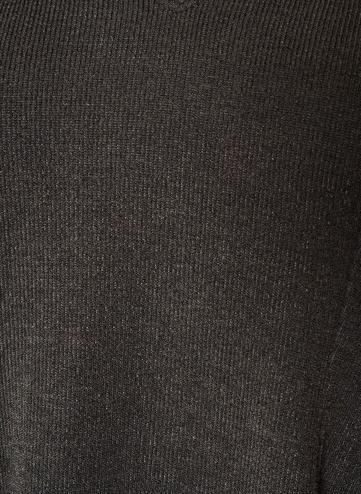 Bluse aus Jersey mit gerippter Struktur und A-Linien-Passform, Schwarz, Packshot image number 2