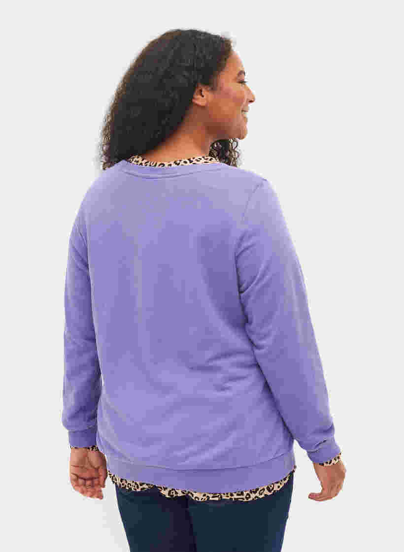 Baumwollsweatshirt mit Textprint, Veronica, Model image number 0