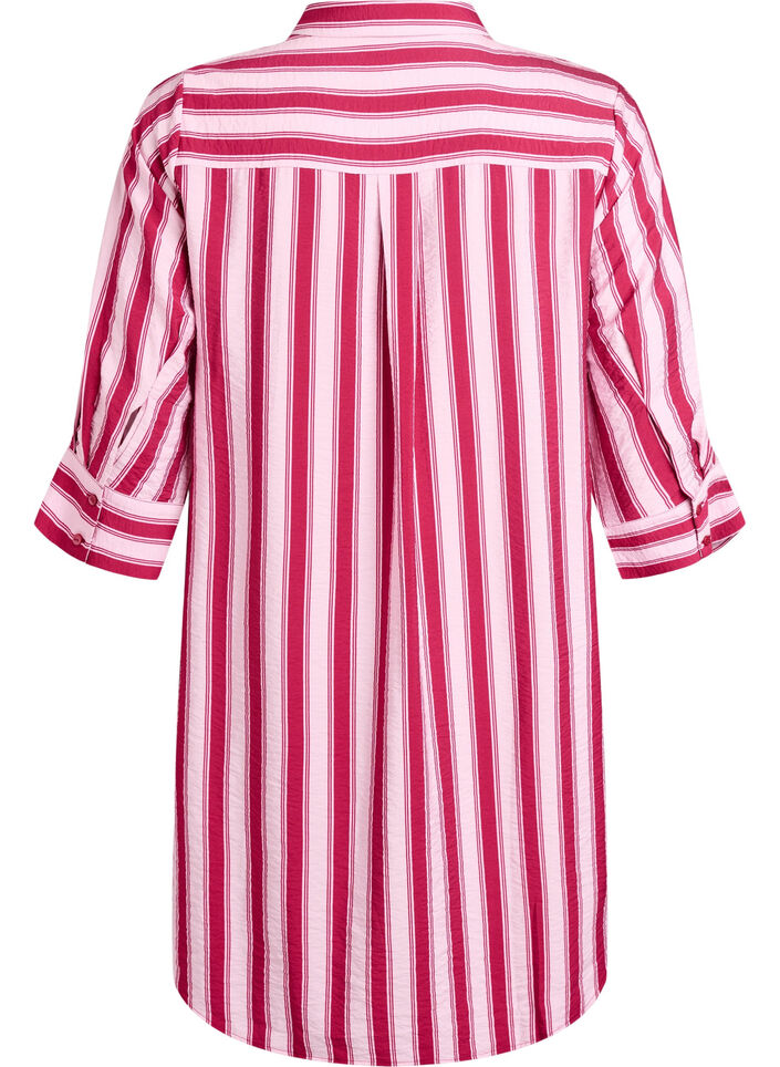 Kleid mit Kragen und Brusttasche, Pink, Packshot image number 1