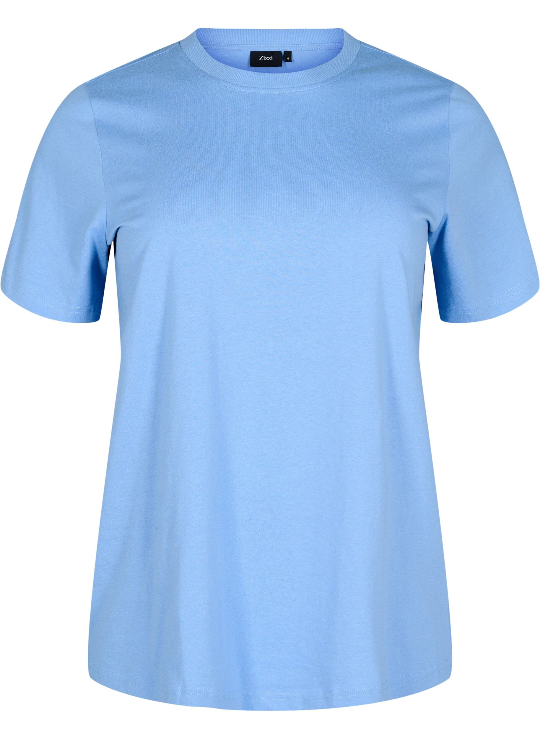 ZizziBasic-T-Shirt aus Baumwolle mit Rundhalsausschnitt, Blau, Packshot image number 0