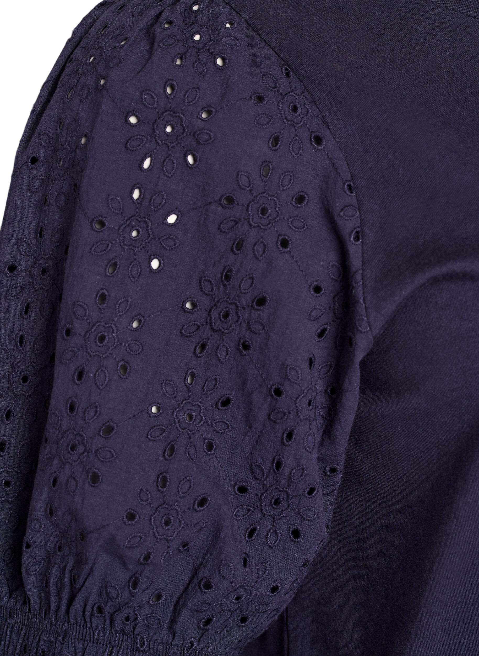 ZizziT-Shirt mit &Auml;rmeln aus Broderie Anglaise, Blau, Packshot image number 3