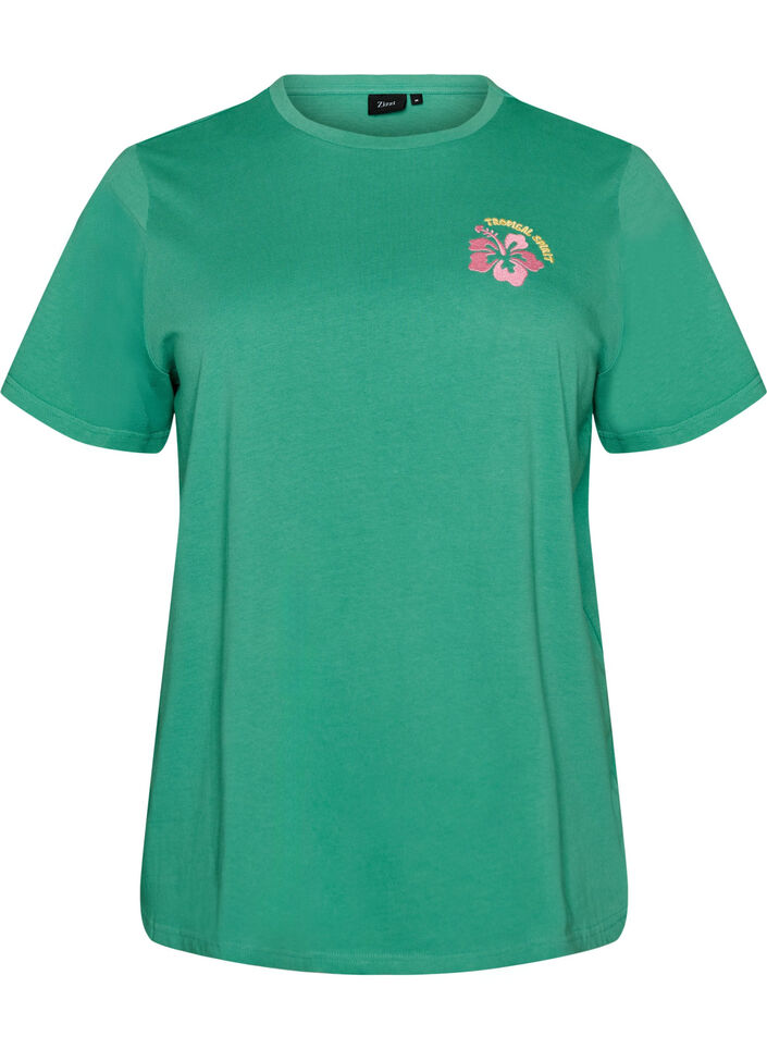 T-Shirt aus Bio-Baumwolle mit R&uuml;ckenprint, Gr&uuml;n, Packshot image number 0