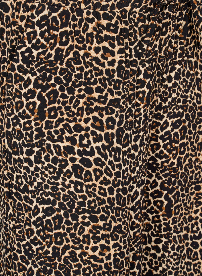 Lockere Viskosehose mit Print, Braun, Packshot image number 2