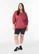 Lockeres Sweatshirt im gewaschenen Look, Rot, Model image number 1