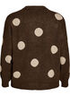 Strickbluse mit gepunktetem Muster, Braun, Packshot image number 1