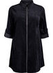 Samtkleid mit Rei&szlig;verschluss und 3/4-&Auml;rmeln, Schwarz, Packshot image number 0