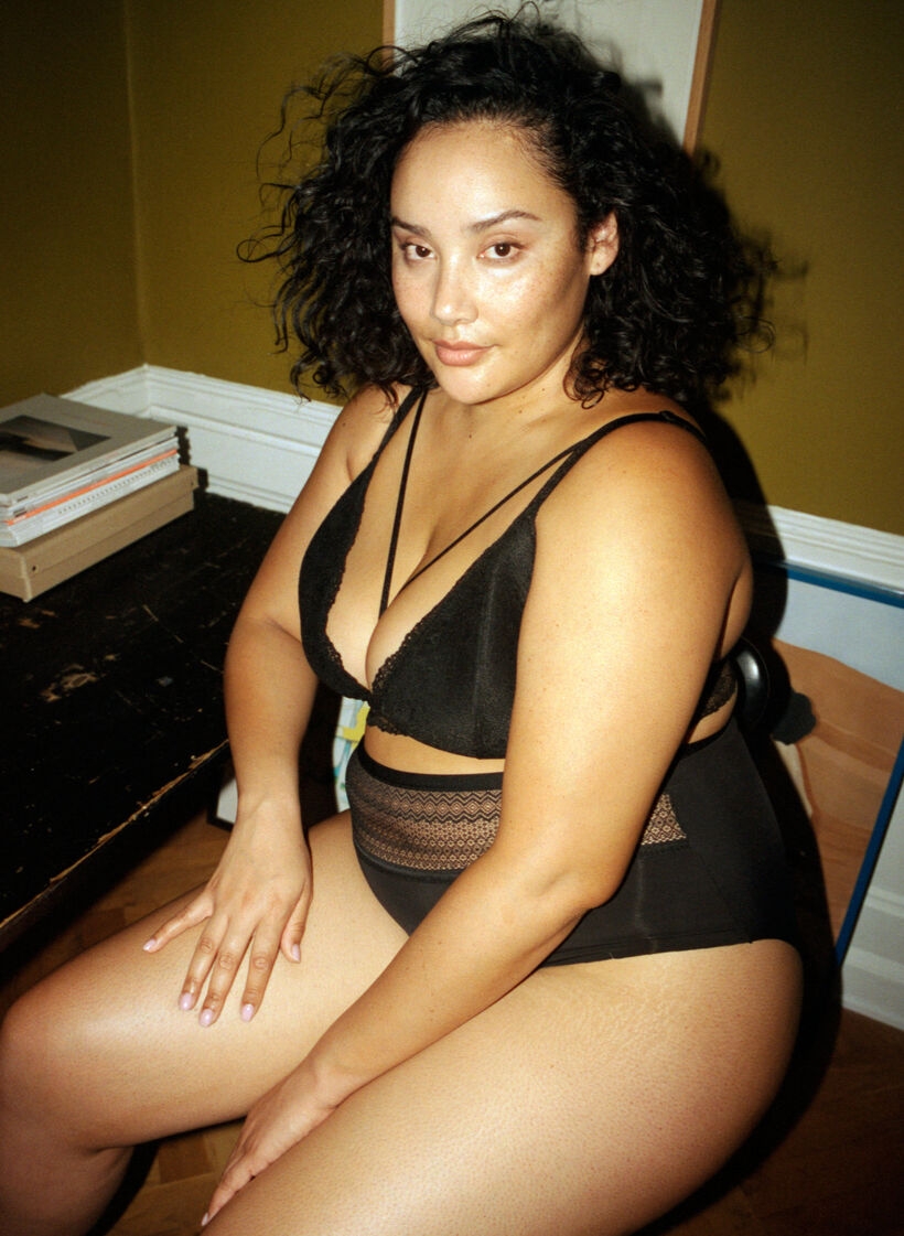 Spitzen-BH mit Bänder-Details, Schwarz, Image image number 0