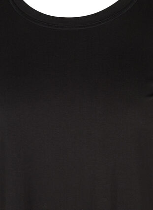 Kurzarm Kleid aus Baumwolle mit Taschen, Solid Black, Packshot image number 2