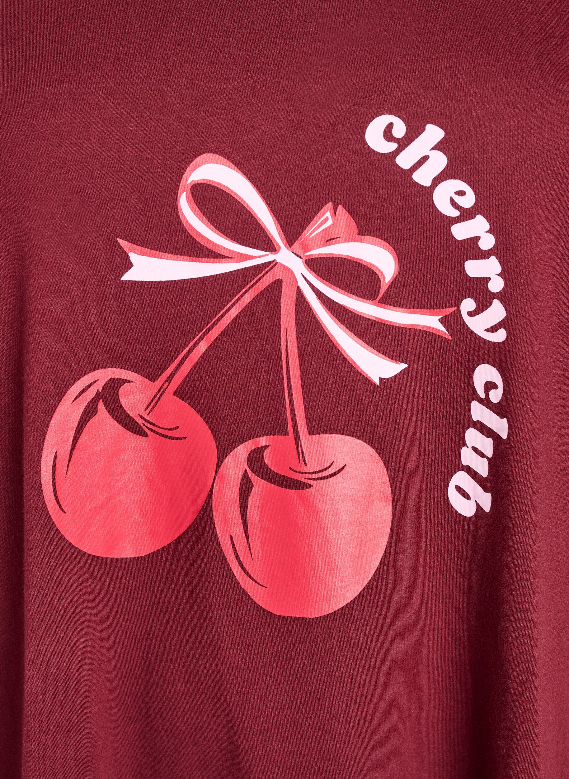 ZizziKurz&auml;rmeliges Nachthemd aus Bio-Baumwolle, Rot, Packshot image number 2