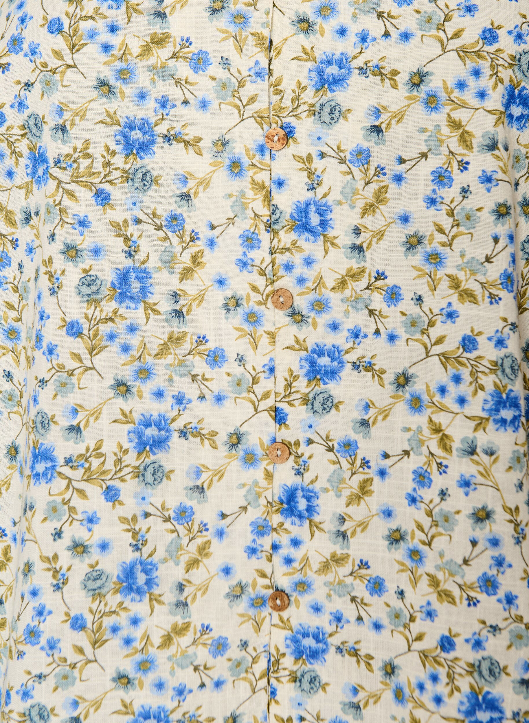 ZizziKurz&auml;rmelige Bluse aus Baumwolle mit V-Ausschnitt, Blau, Packshot image number 2