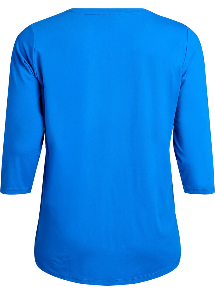 Trainingsshirt mit 3/4-&Auml;rmeln, Blau, Packshot image number 1
