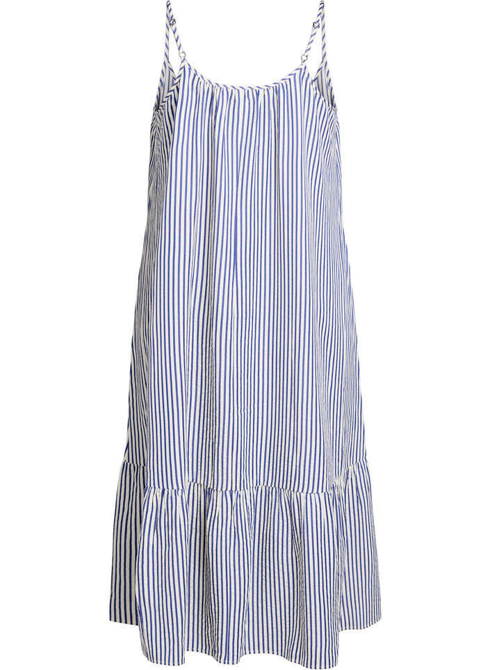 Sommerkleid mit Streifen und A-Linie, Blau, Packshot image number 1
