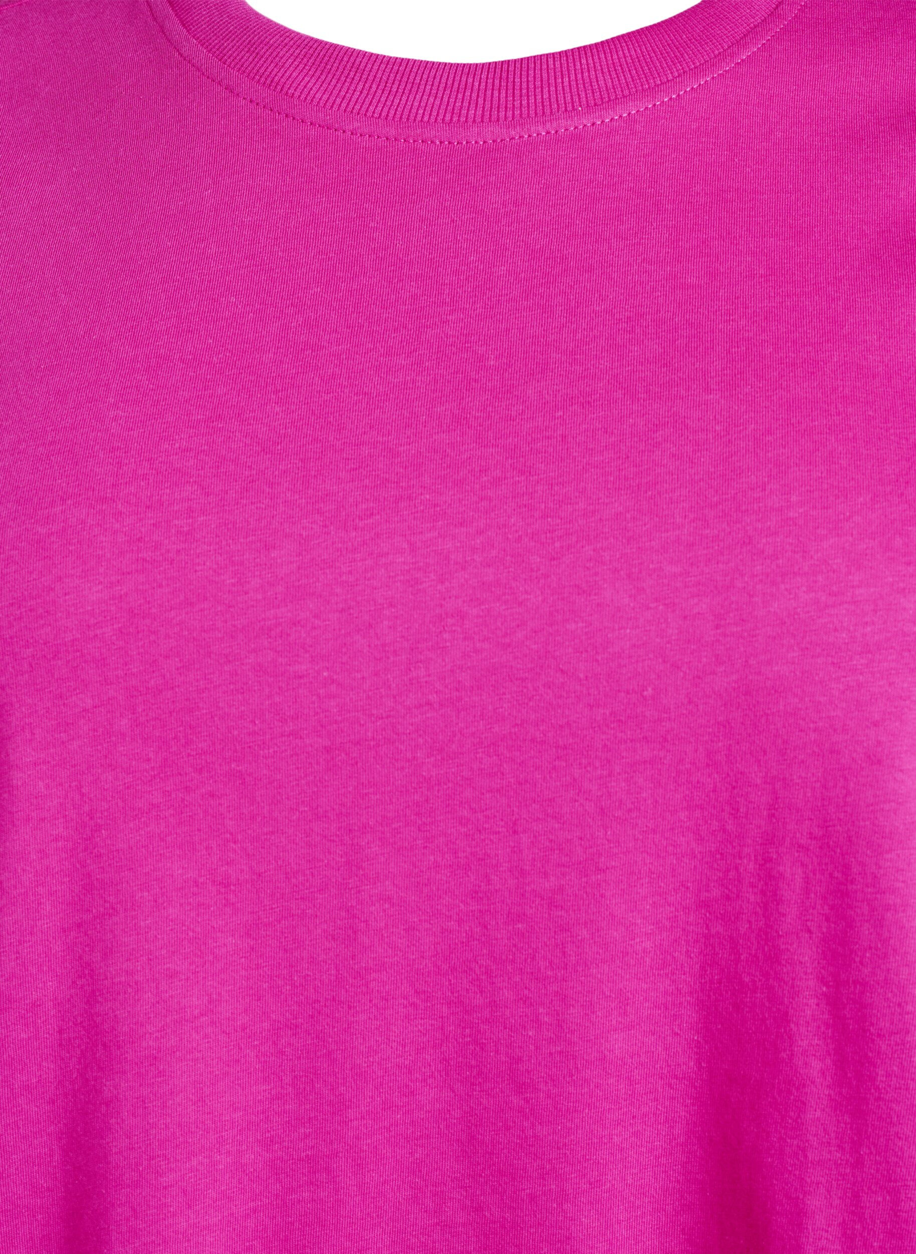 ZizziBasic T-Shirt aus Baumwolle mit Rundhalsausschnitt, Pink, Packshot image number 2