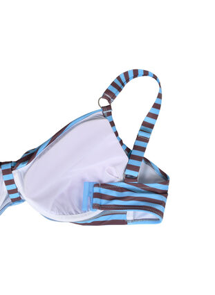 Bügel-Bikini-BH mit Motiv, BlueBrown Stripe AOP, Packshot image number 3