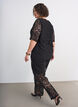 Spitzenhose mit geradem Bein und Innenhose, Schwarz, Model image number 1