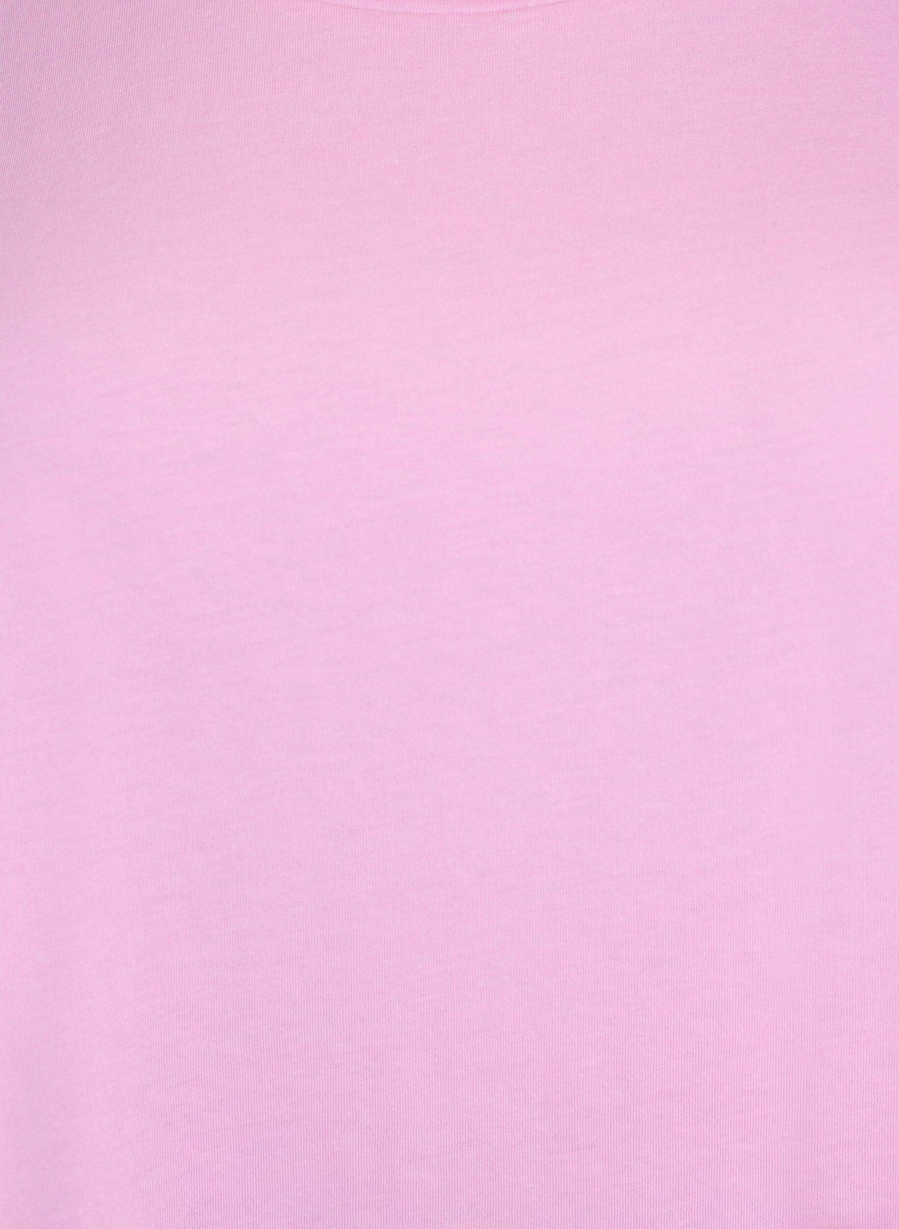 ZizziKurz&auml;rmeliges T-Shirt aus einer Baumwollmischung, Pink, Packshot image number 2