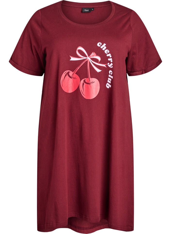 Kurz&auml;rmeliges Nachthemd aus Bio-Baumwolle, Rot, Packshot image number 0