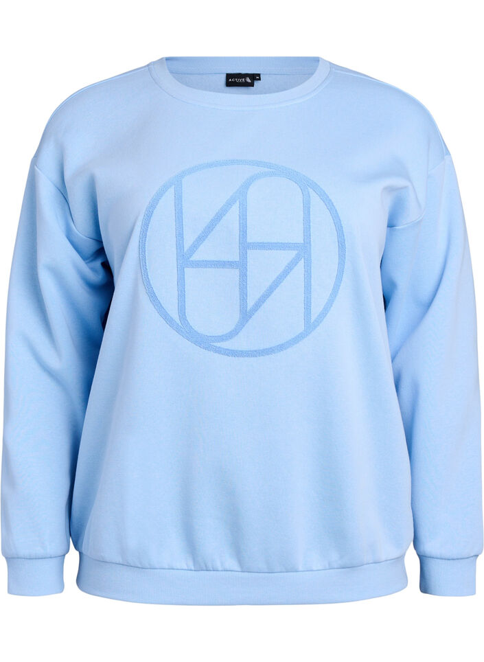 Sweatshirt mit Frottee-Logo, Blau, Packshot image number 0