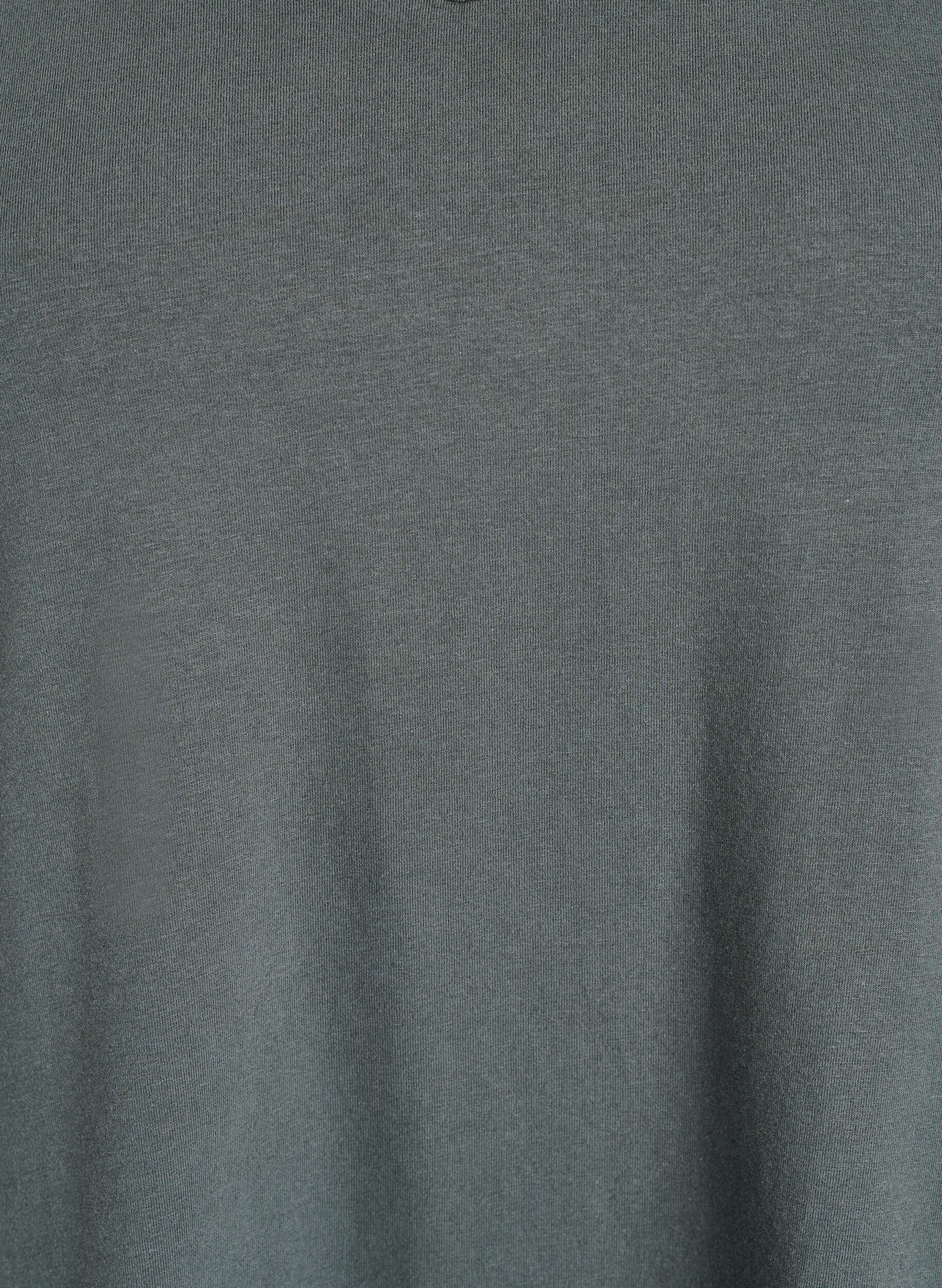 ZizziEinfarbiges Basic-T-Shirt aus Baumwolle, Gr&uuml;n, Packshot image number 2