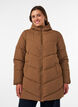Mittellange Steppjacke mit Kapuze, Braun, Model image number 0