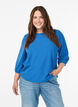 Bluse mit Struktur und 3/4-&Auml;rmeln, Blau, Model image number 0