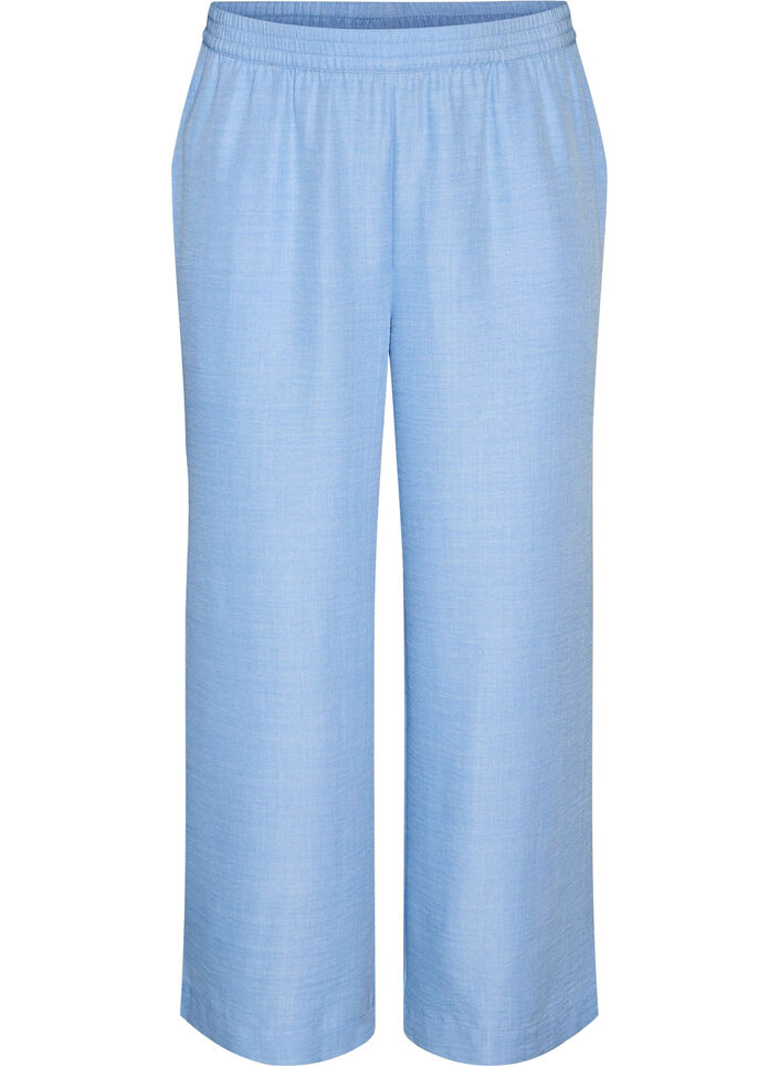 Lockere Hose mit elastischem Bund und Taschen, Blau, Packshot image number 0