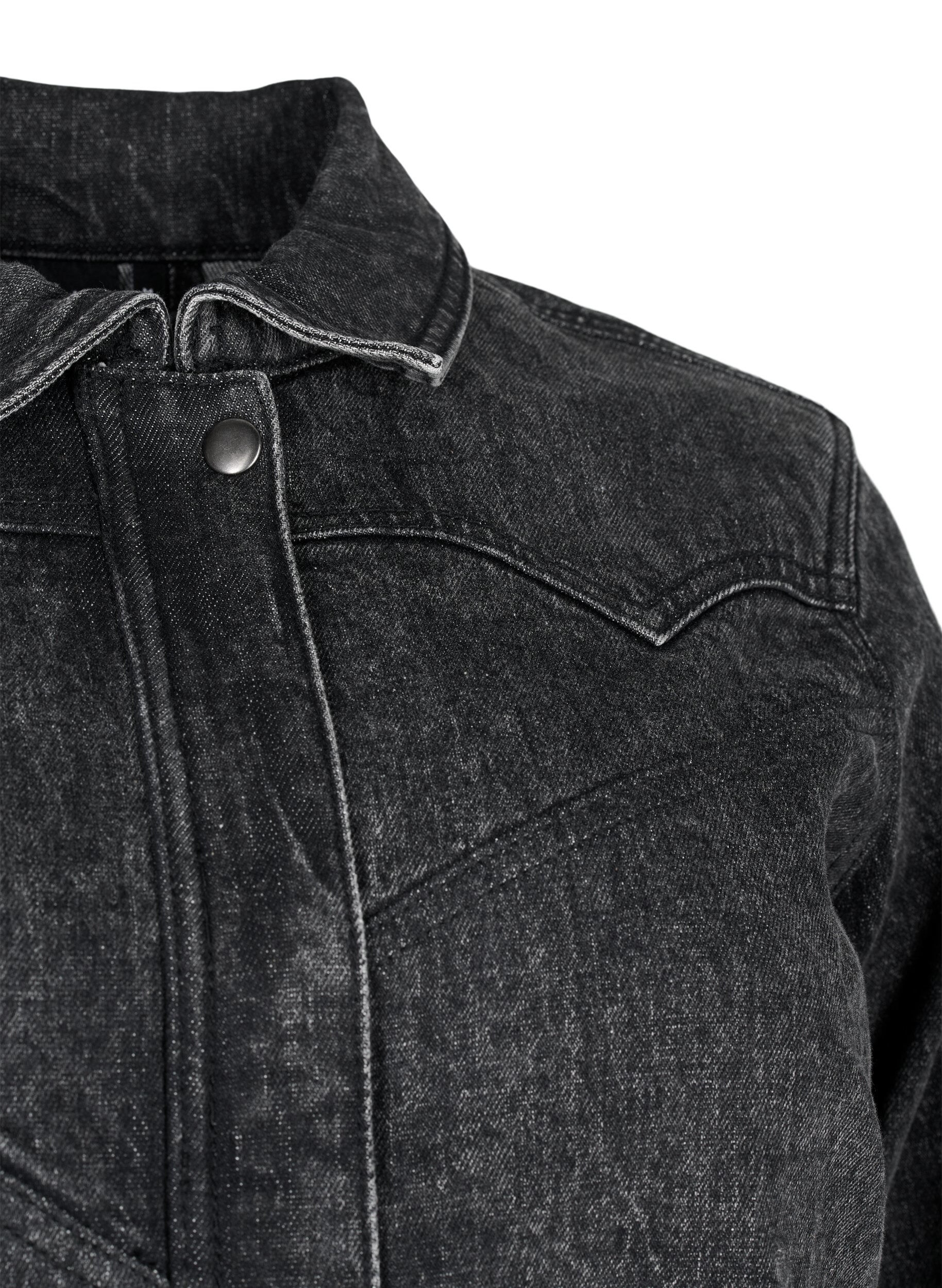 ZizziDenim-Jacke mit verdecktem Rei&szlig;verschluss, Dark Grey Denim, Packshot image number 2