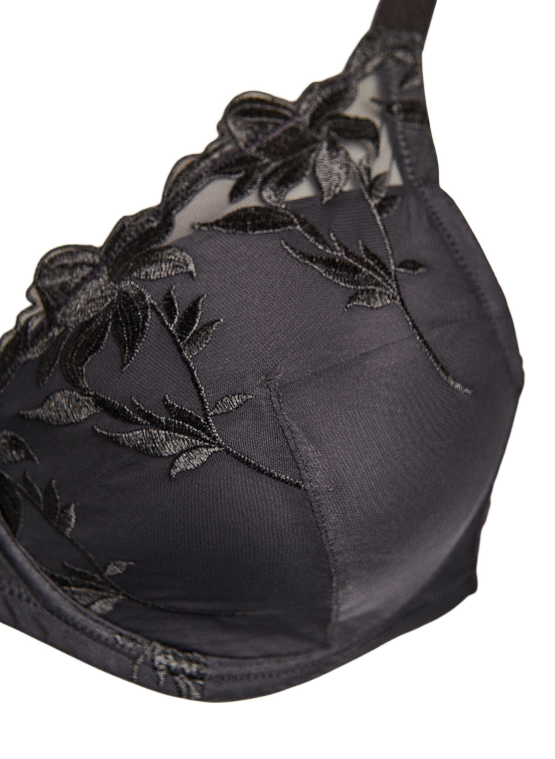 ZizziGepolsterter B&uuml;gel-BH mit Stickerei, Schwarz, Packshot image number 2