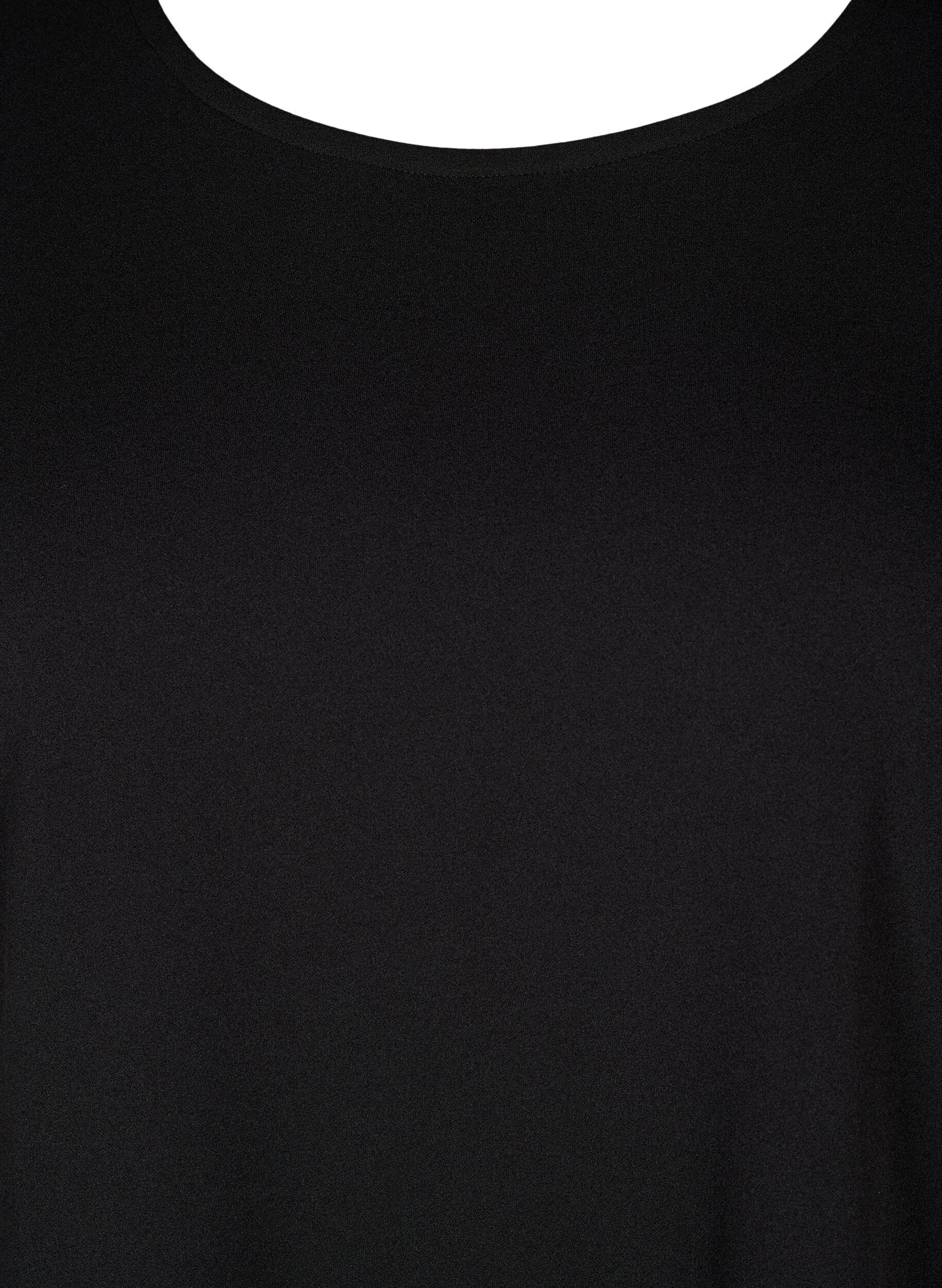 ZizziFLASH &ndash; Kurzes Kleid mit A-Linien-Schnitt und 3/4-&Auml;rmeln, Schwarz, Packshot image number 2