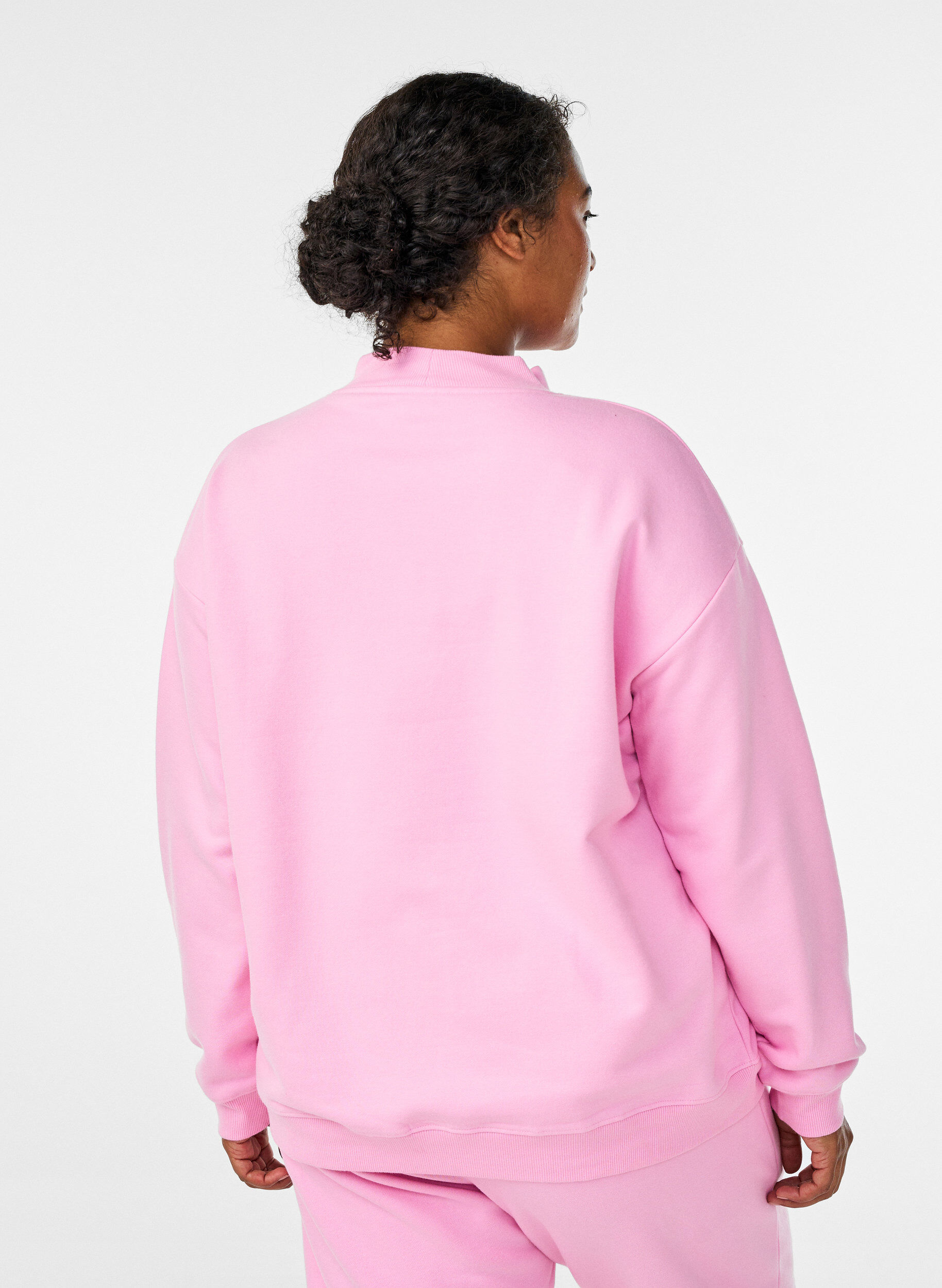 ZizziSweatshirt mit hohem Kragen und langen &Auml;rmeln, Pink, Model image number 2