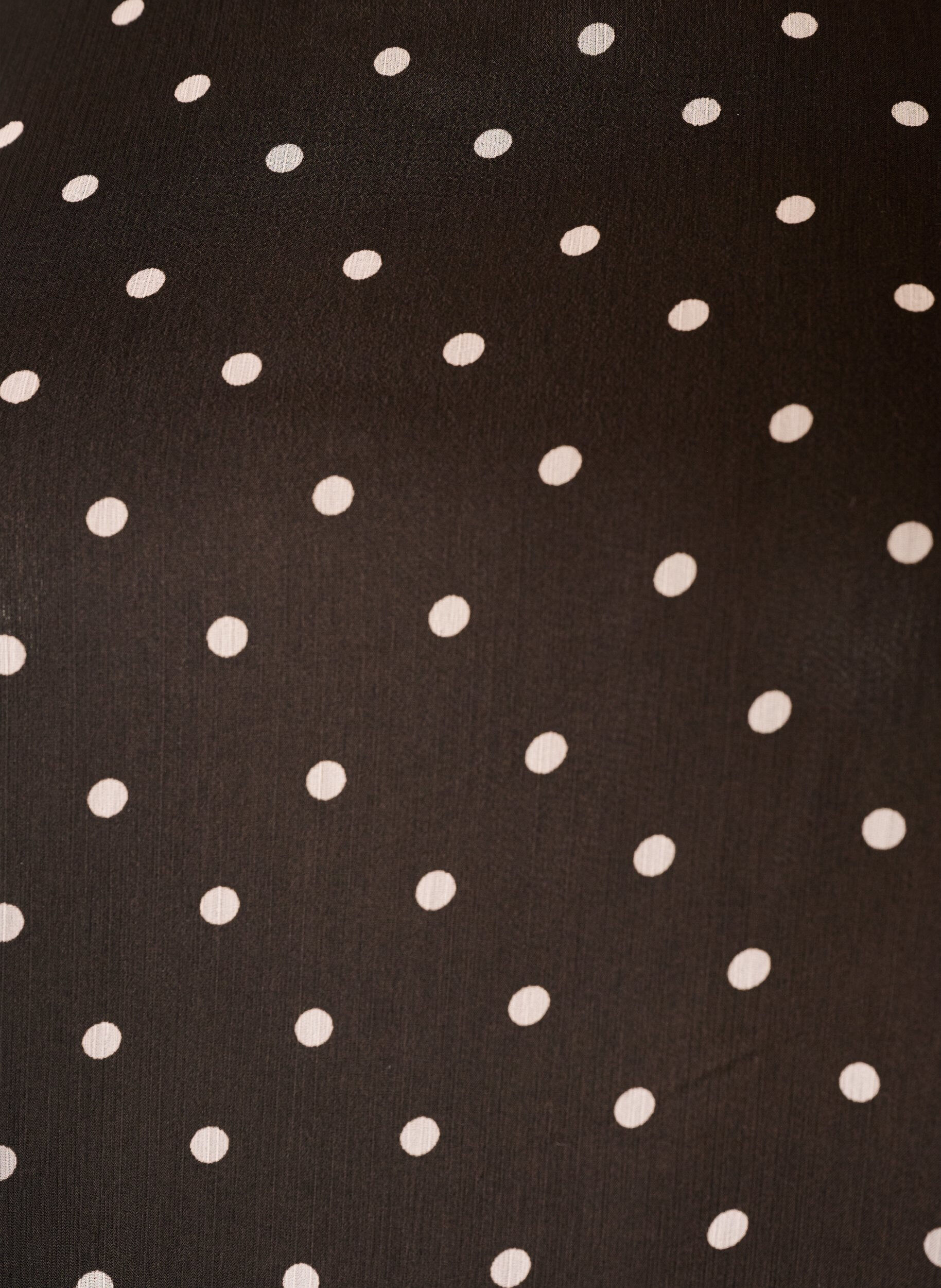 ZizziGepunktete Bluse aus Chiffon mit transparenten &Auml;rmeln, Braun, Packshot image number 2