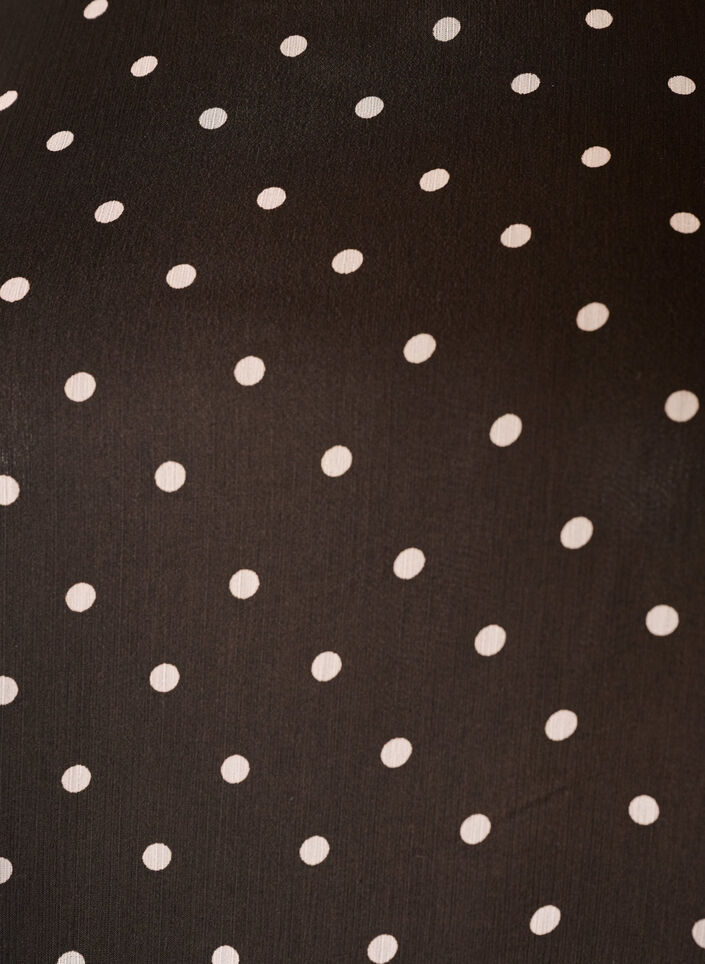 Gepunktete Bluse aus Chiffon mit transparenten &Auml;rmeln, Braun, Packshot image number 2