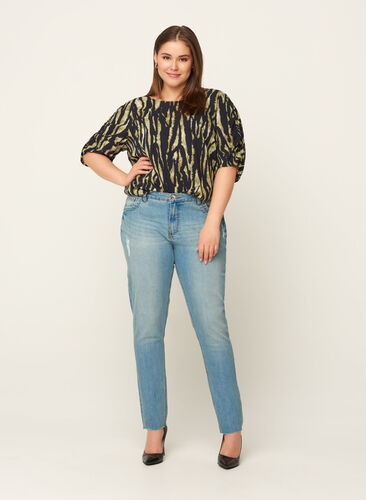 Extra Slim Fit Sanna Jeans mit Waschung, Light blue denim, Model image number 0