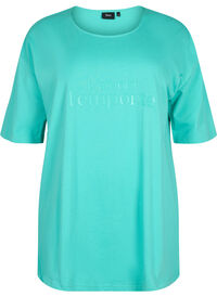 Overssize Baumwoll-T-Shirt mit Print	