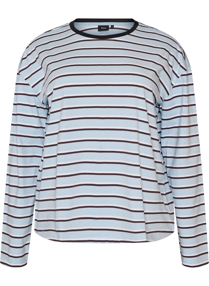 Basic T-Shirt mit langen &Auml;rmeln, Blau, Packshot