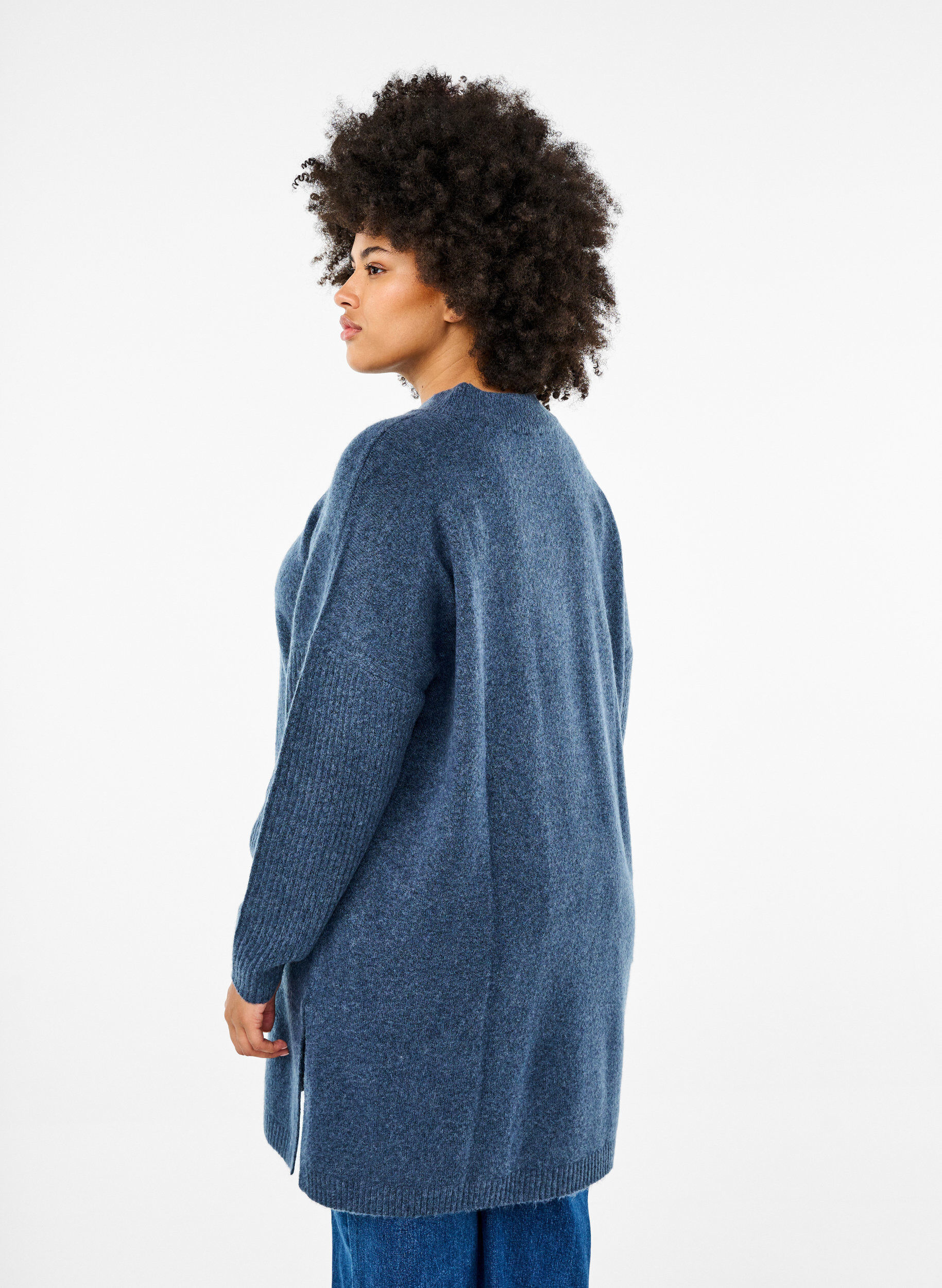 ZizziLange Strickbluse mit langen &Auml;rmeln, Bering Sea Mel., Model image number 1