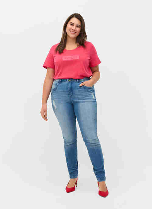Super Slim Amy Jeans mit Schlitz und Knöpfen