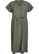 Maxi-Kleid mit Knöpfen und Bindegürtel, Grün, Packshot image number 0
