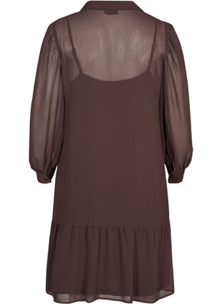 Langarm Kleid mit Knopfverschluss, Fudge, Packshot image number 1