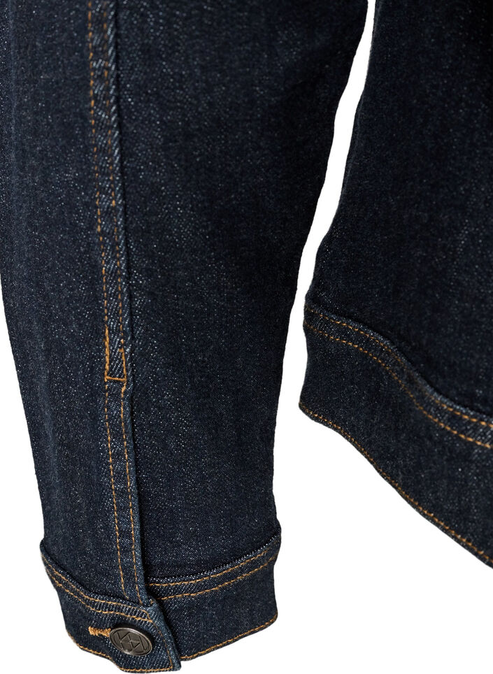 Klassische Jeansjacke mit Kontrastn&auml;hten, Blau, Packshot