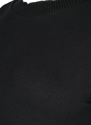 Langärmelige Umstandsbluse aus Rippstrick, Black, Packshot image number 2
